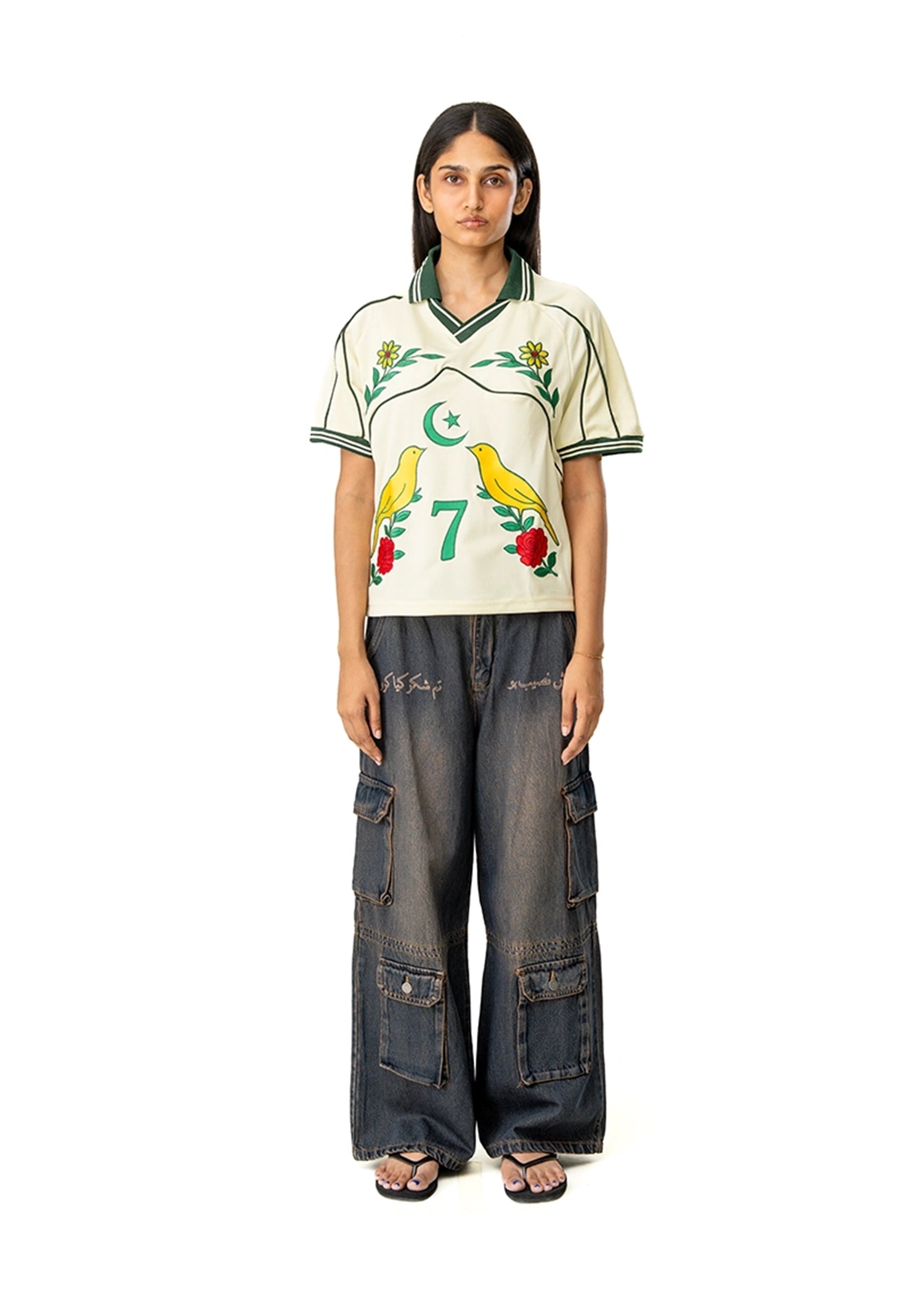Motherland Cream Embroidery Soccer Jersey #7 Cult Karachi Pakistan