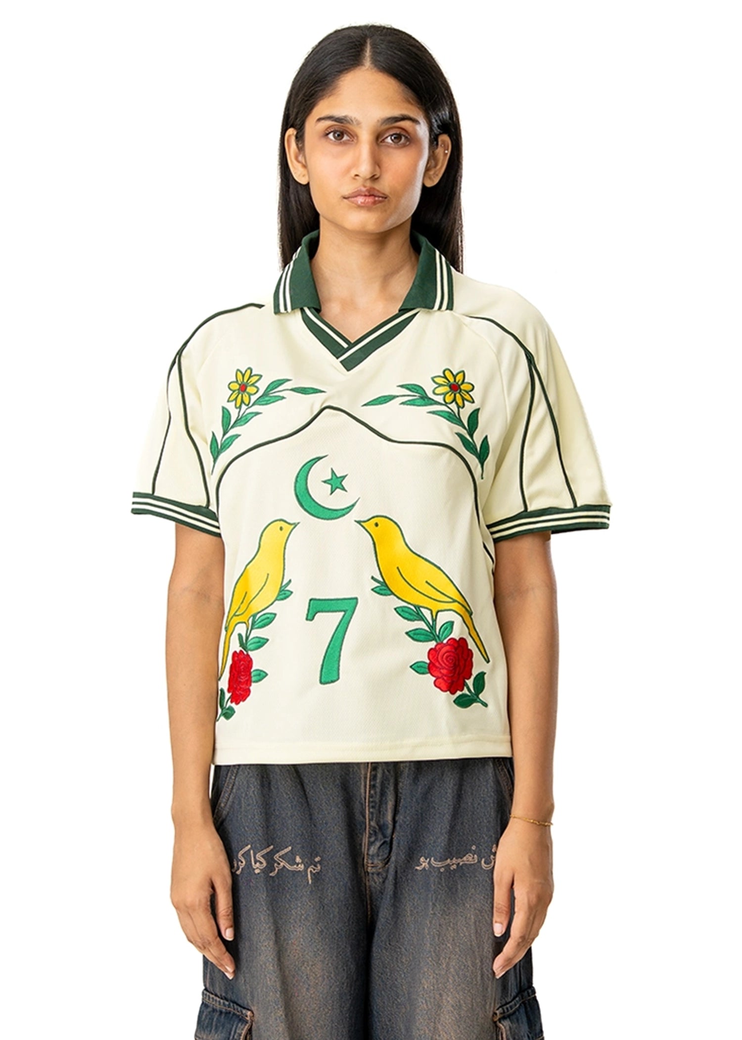 Motherland Cream Embroidery Soccer Jersey #7 Cult Karachi Pakistan