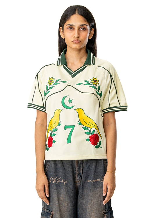 Motherland Cream Embroidery Soccer Jersey #7 Cult Karachi Pakistan