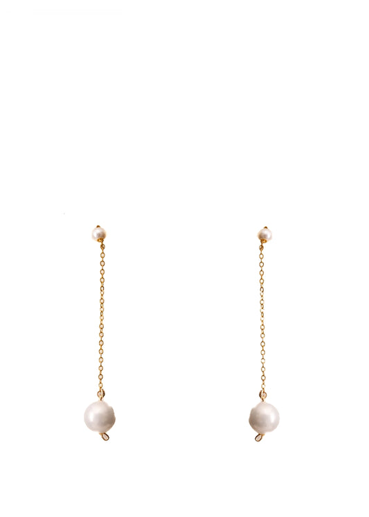 Jahanara Jewels Gold Pearl Chain earrings Cult Karachi Pakistan