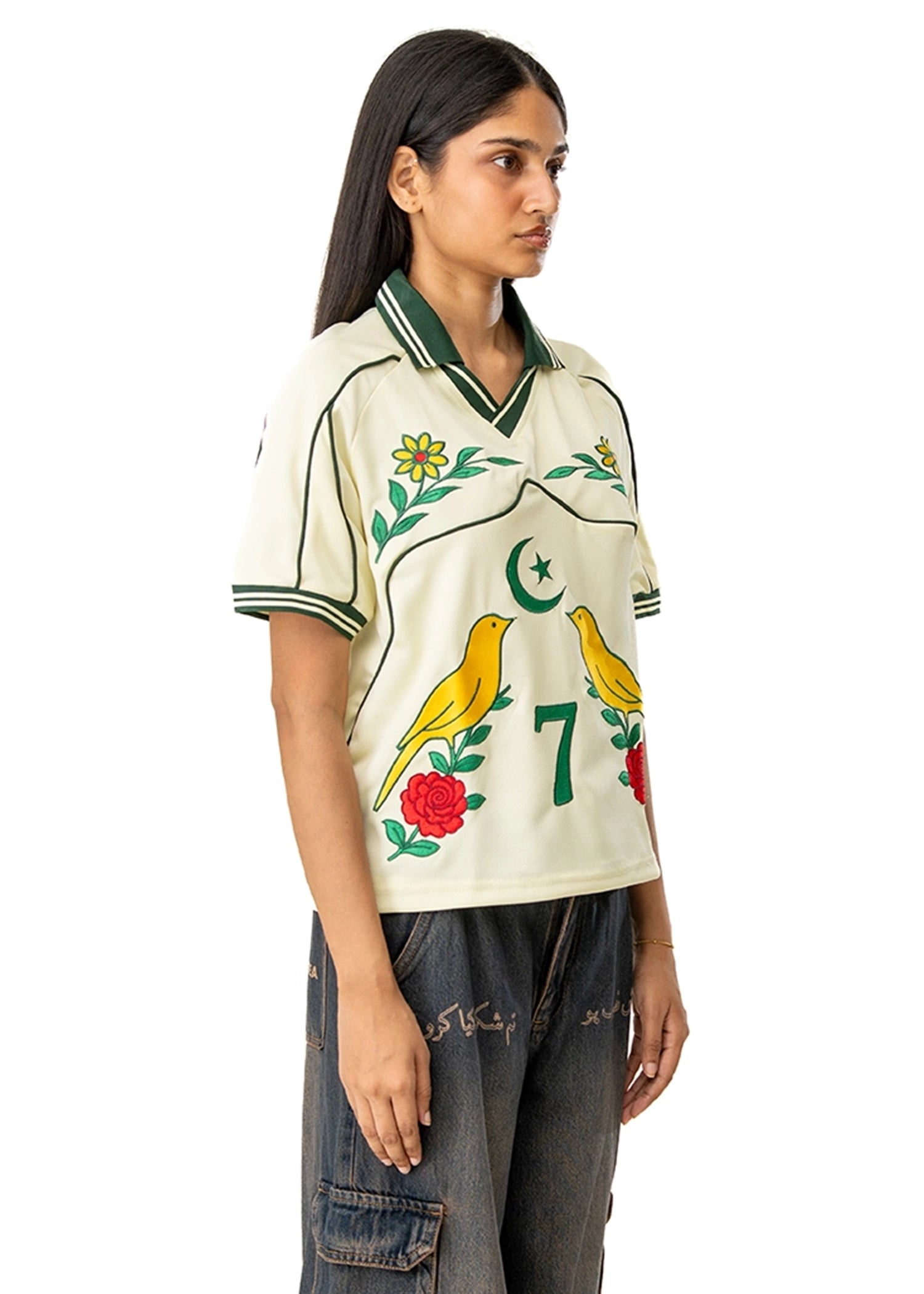Motherland Cream Embroidery Soccer Jersey #7 Cult Karachi Pakistan