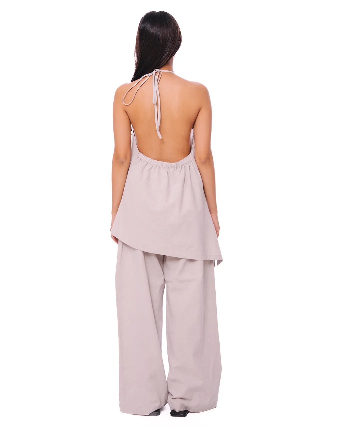 Curated Official Ice Grey Ice Grey Cowl Neck Halter Set - CULT - haider