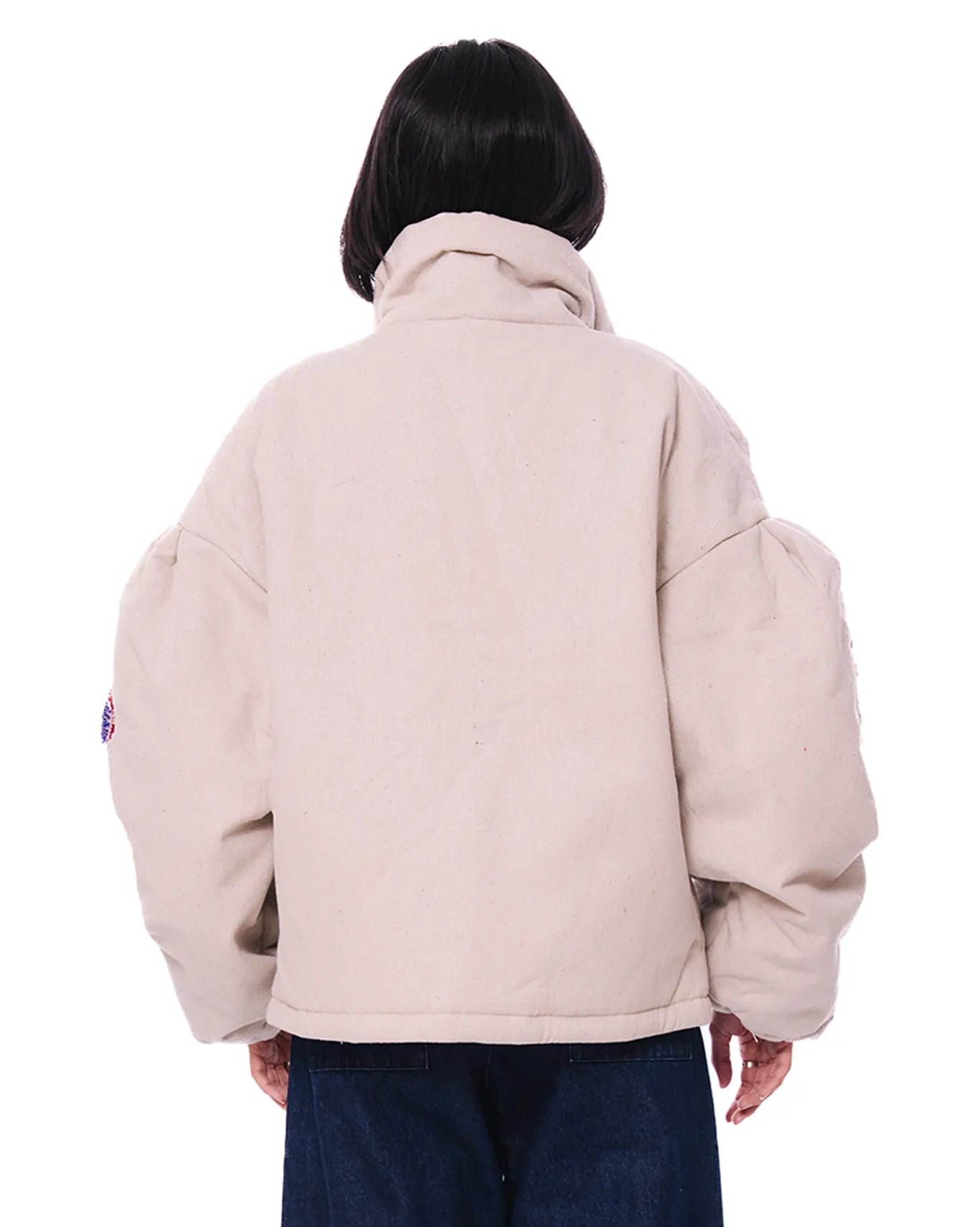 Dreams of Arthur White White Poofy Embroidered Puffer - CULT