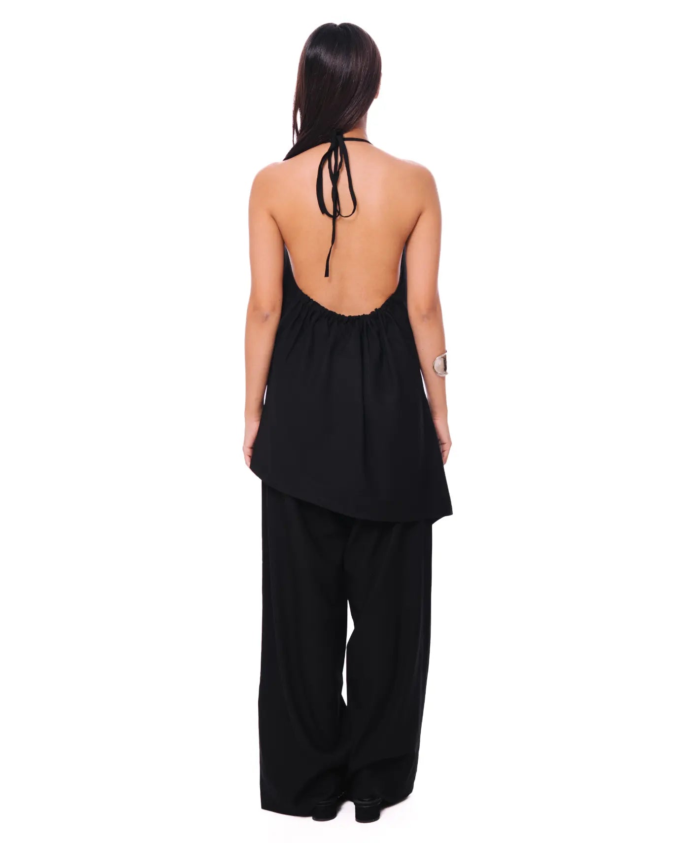 Curated Official Black Black Cowl Neck Halter Set - CULT