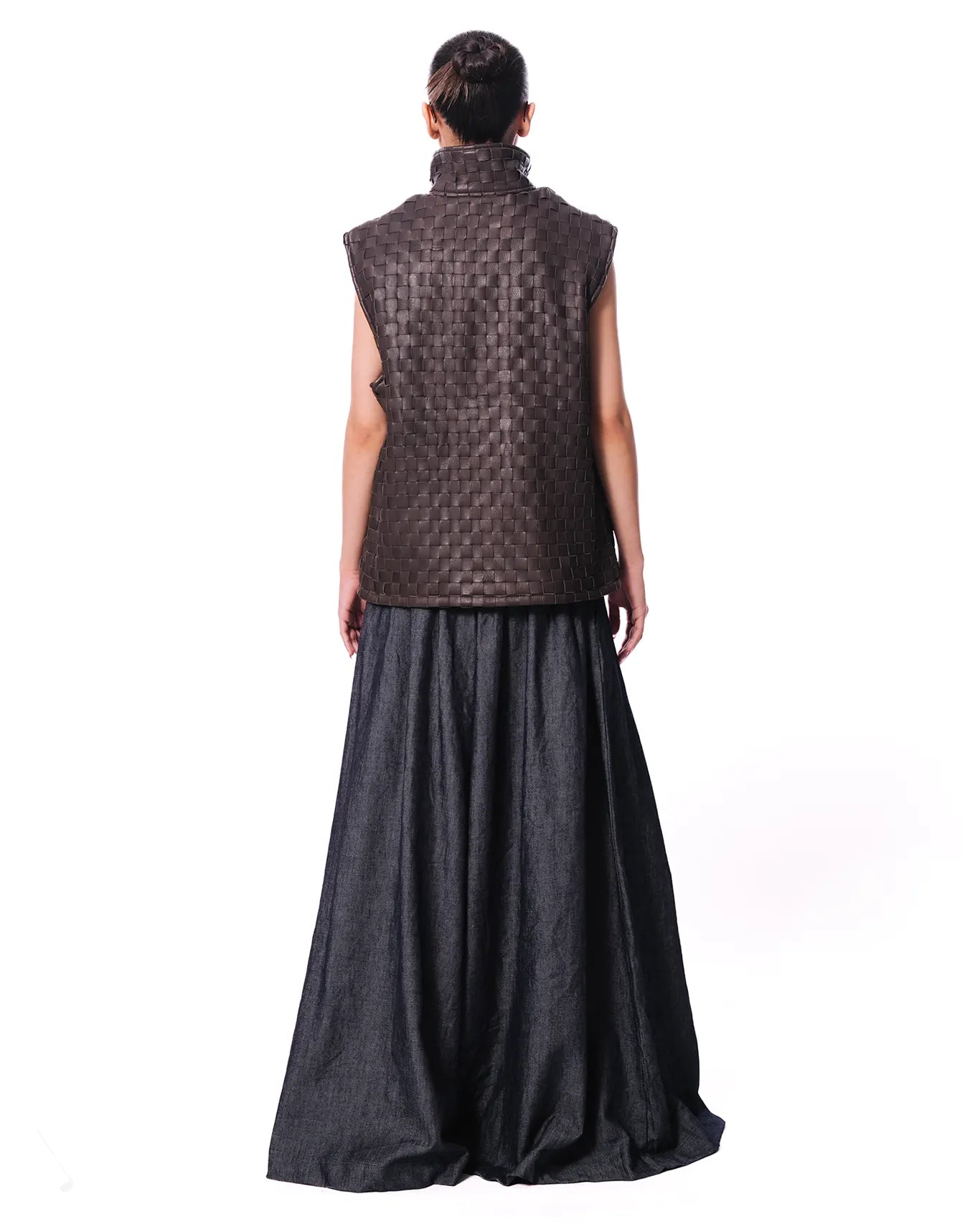 Dreams of Arthur Brown Brown Leather Braided Vest - CULT