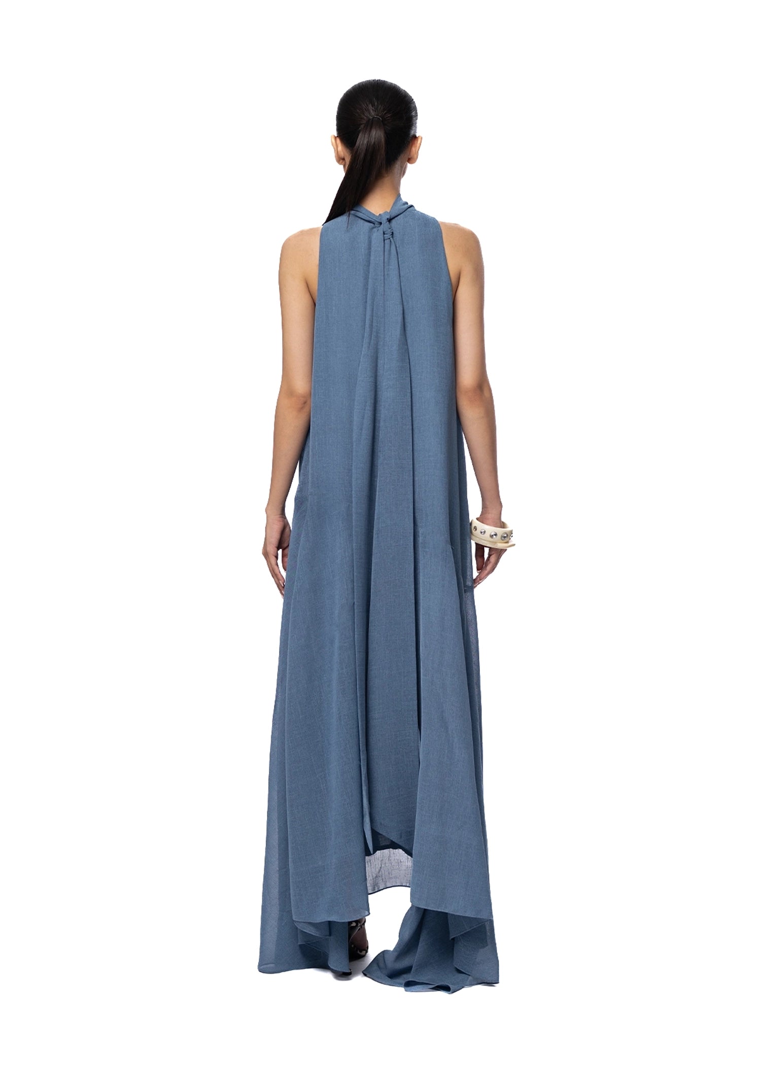 My Fern Blue Blue Halter-Neck Layered Dress - CULT