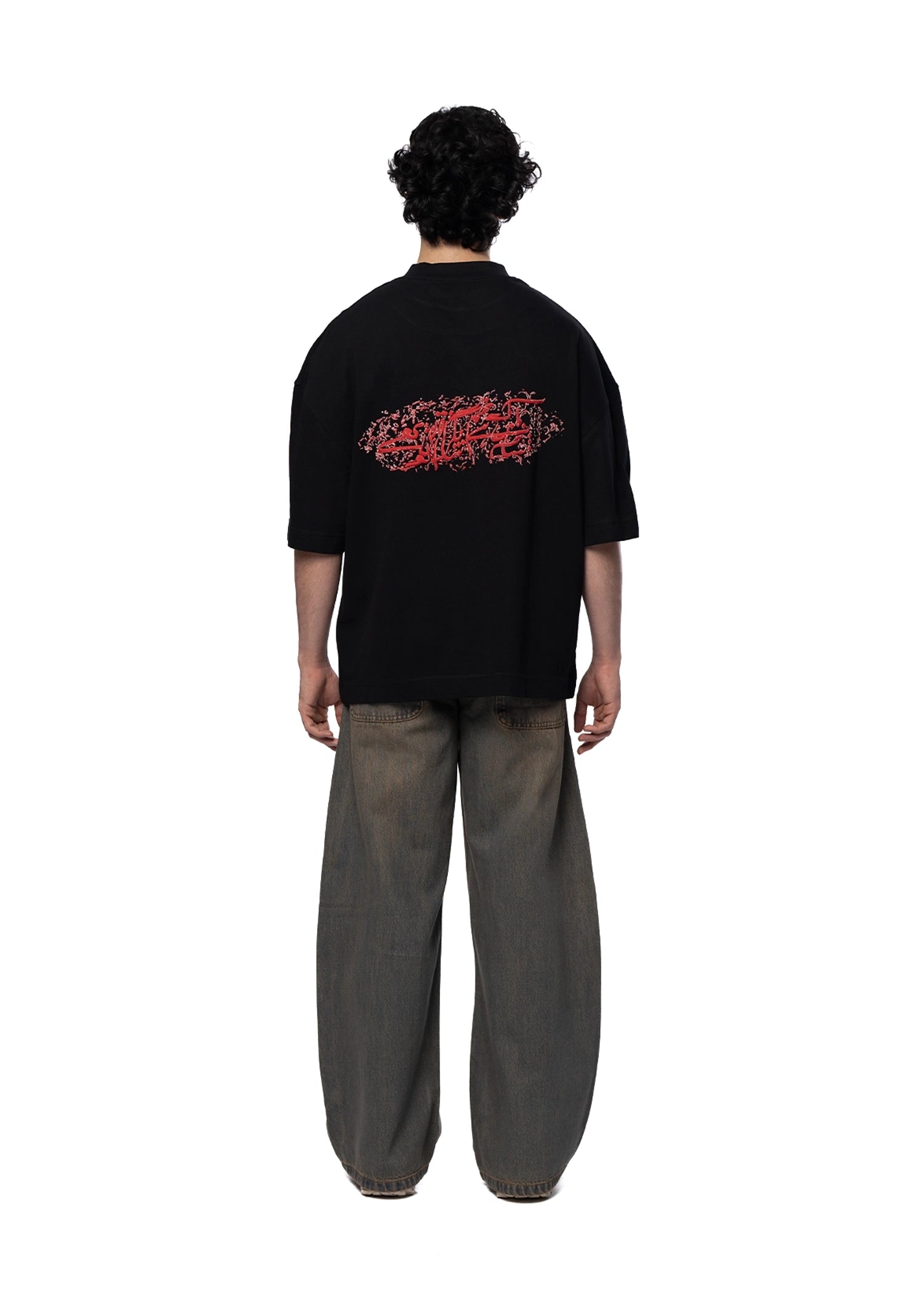 Naqees Black Tee with Red Logo Cult Karachi Pakistan