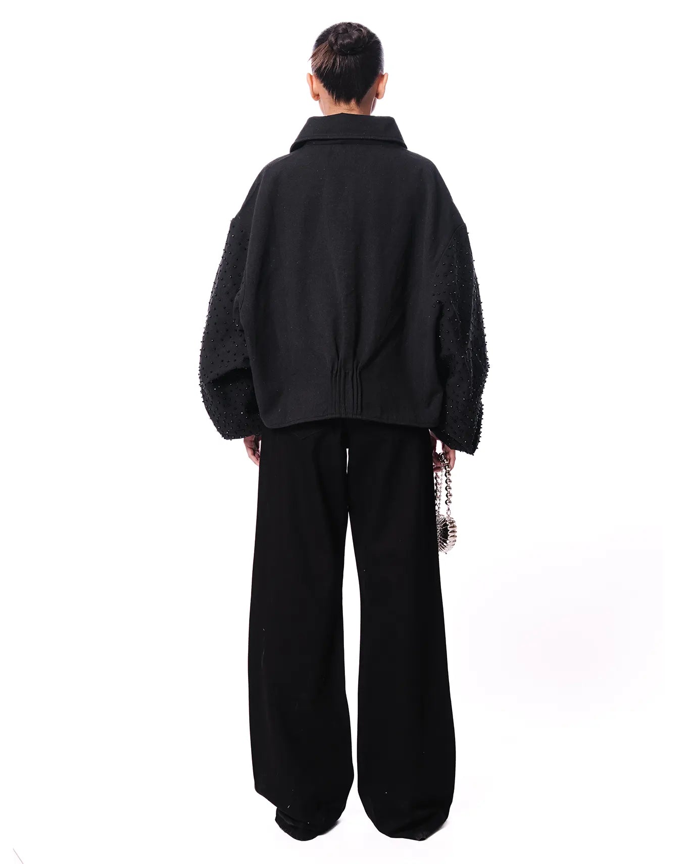 Dreams of Arthur Black Black Crystal Collared Jacket - CULT - haider