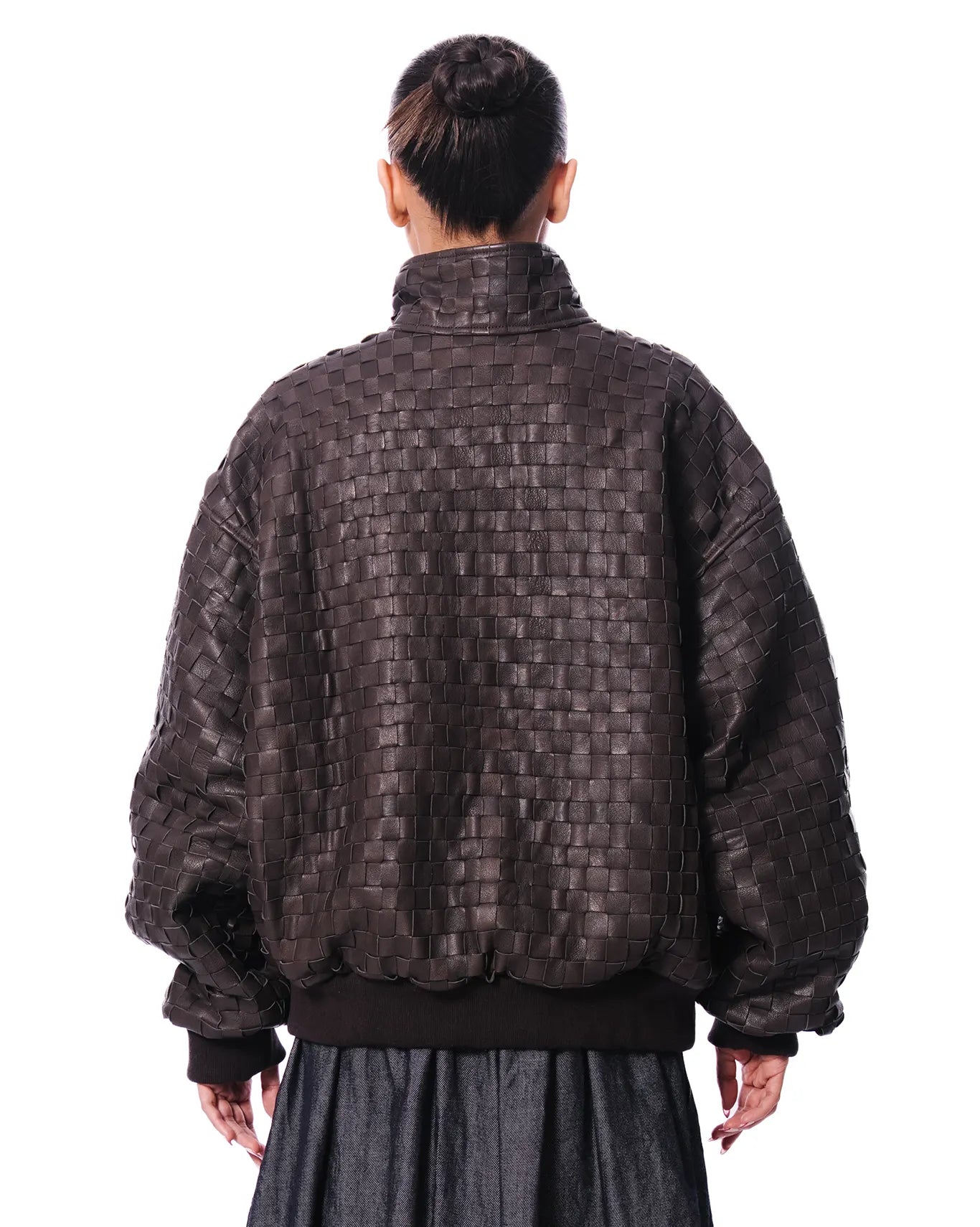 Dreams of Arthur Brown Brown Braided Leather Jacket - CULT