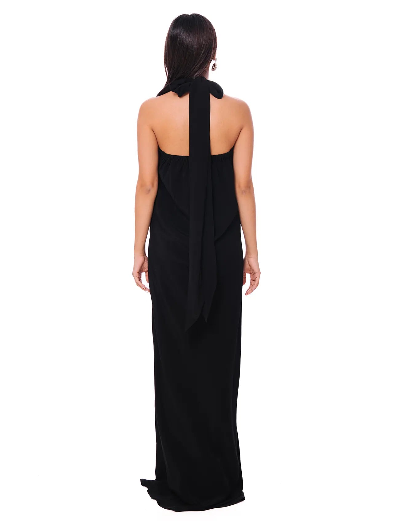 Curated Official Black Black Cross Over Halter Dress - CULT - haider