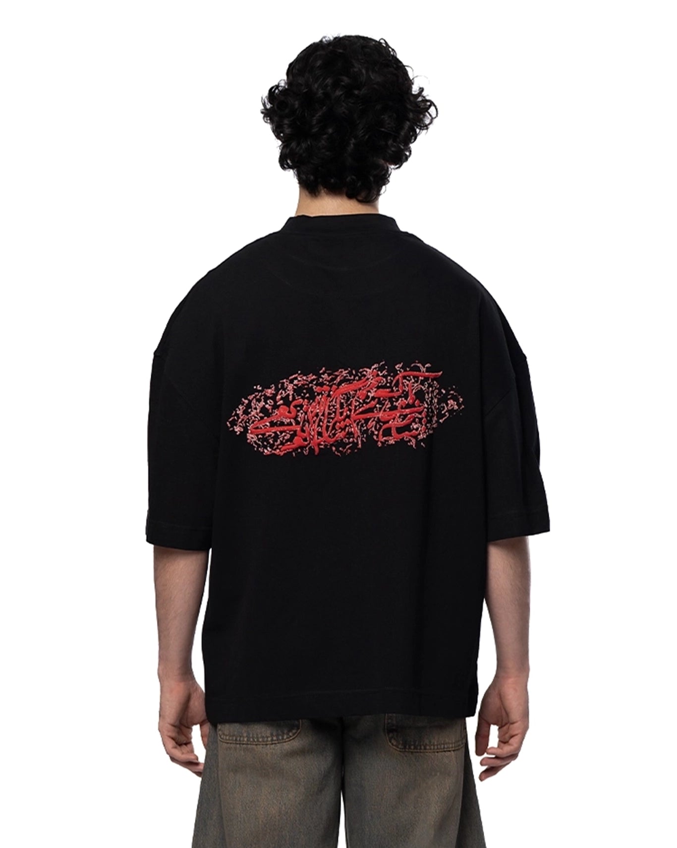 Naqees Black Tee with Red Logo Cult Karachi Pakistan