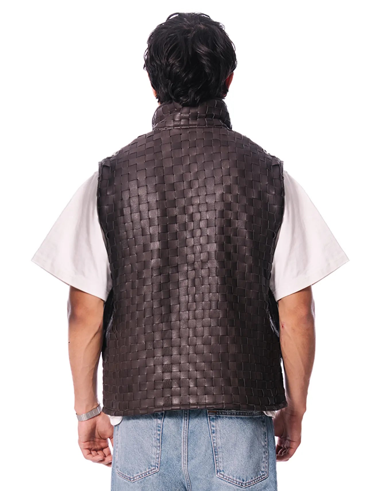 Dreams of Arthur Brown Brown Leather Braided Vest - CULT