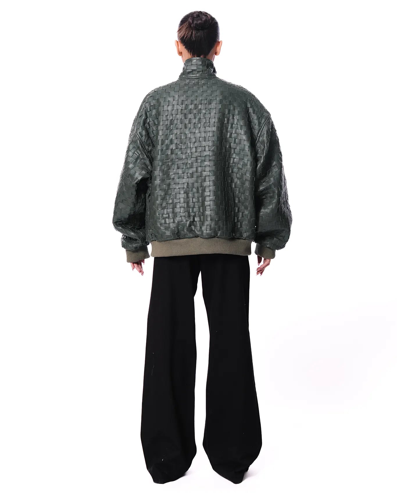 Dreams of Arthur Green Green Braided Leather Jacket - CULT - haider