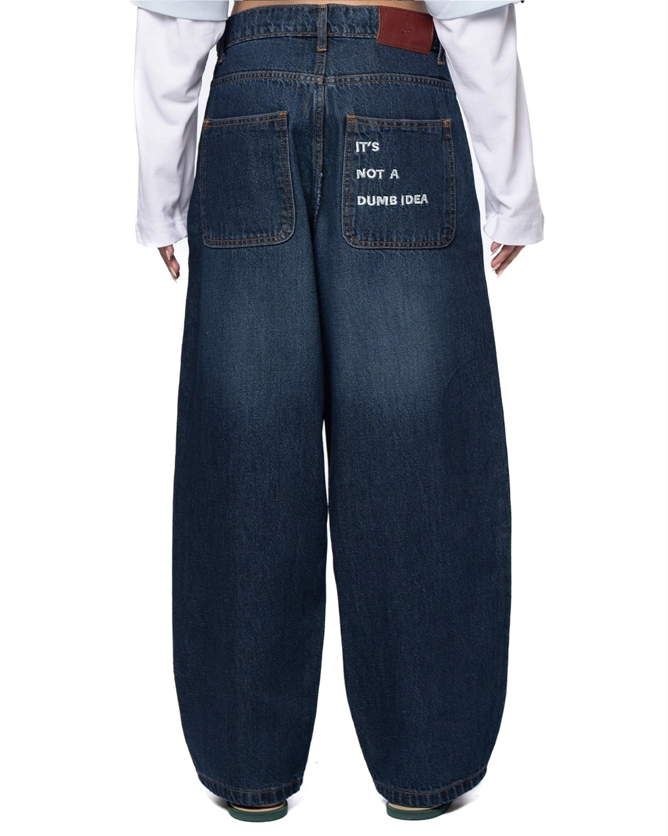 Naqees Dark Blue Blue Ballon Embroidery Jeans - CULT - haider