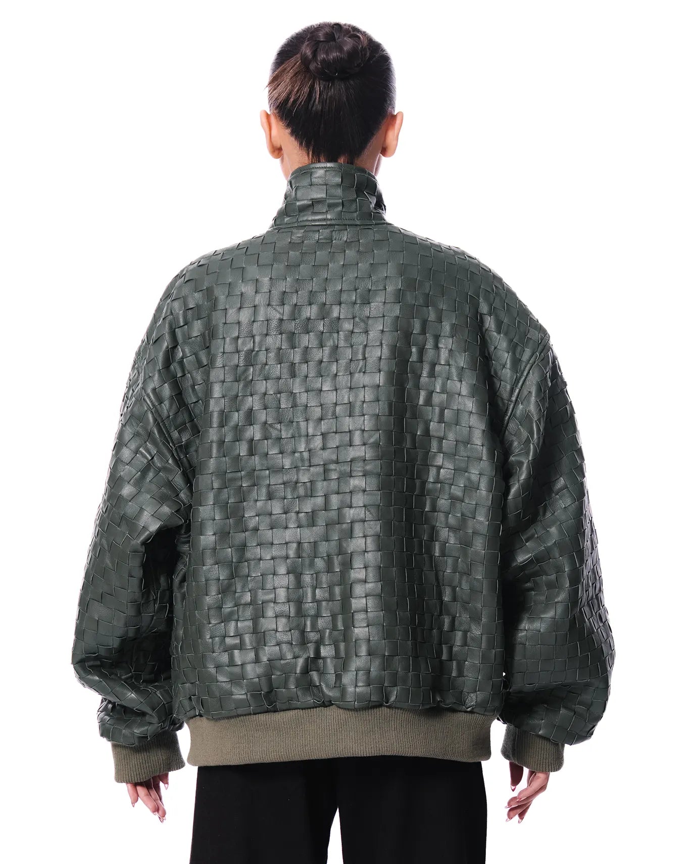 Dreams of Arthur Green Green Braided Leather Jacket - CULT - haider