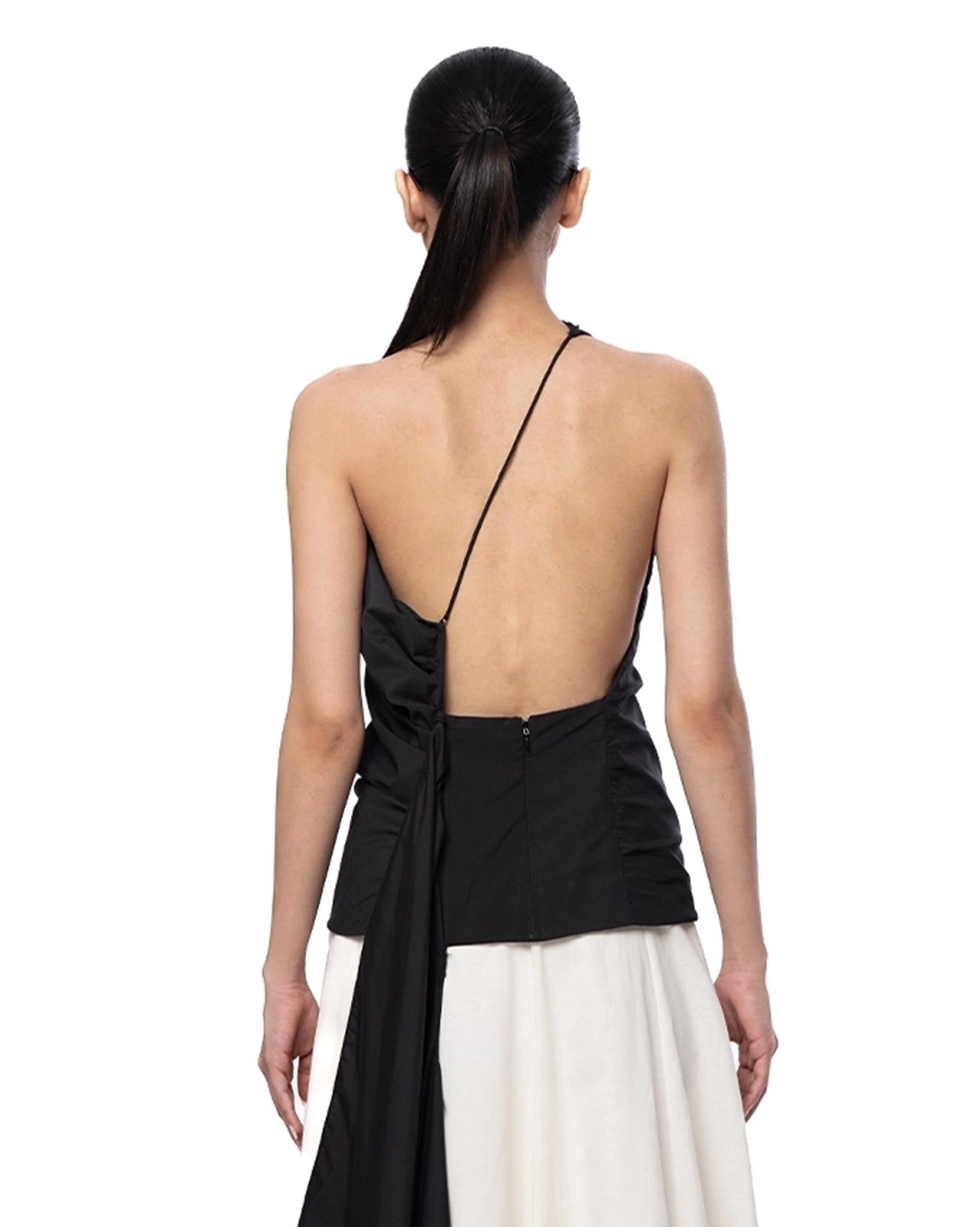 My Fern Black Black Trailing Sash Top - CULT