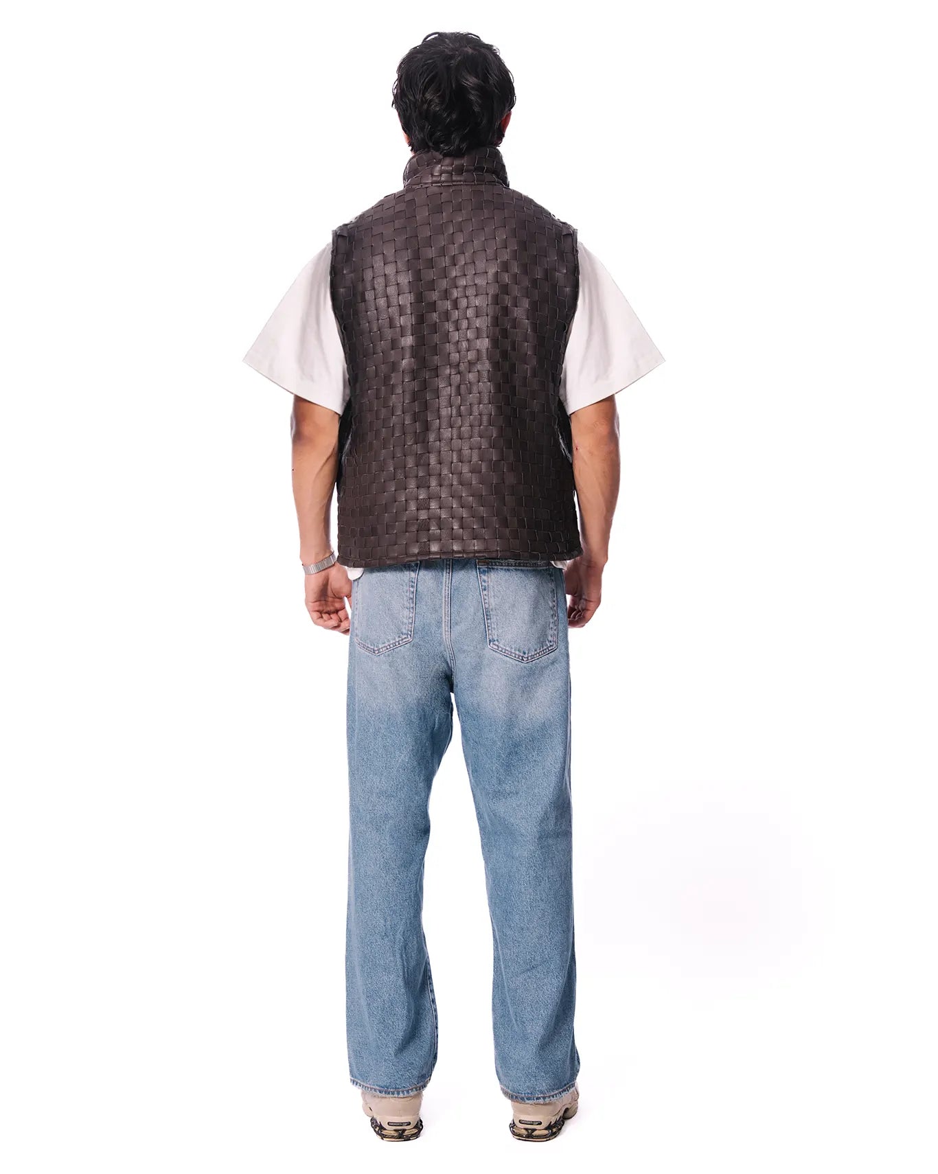 Dreams of Arthur Brown Brown Leather Braided Vest - CULT