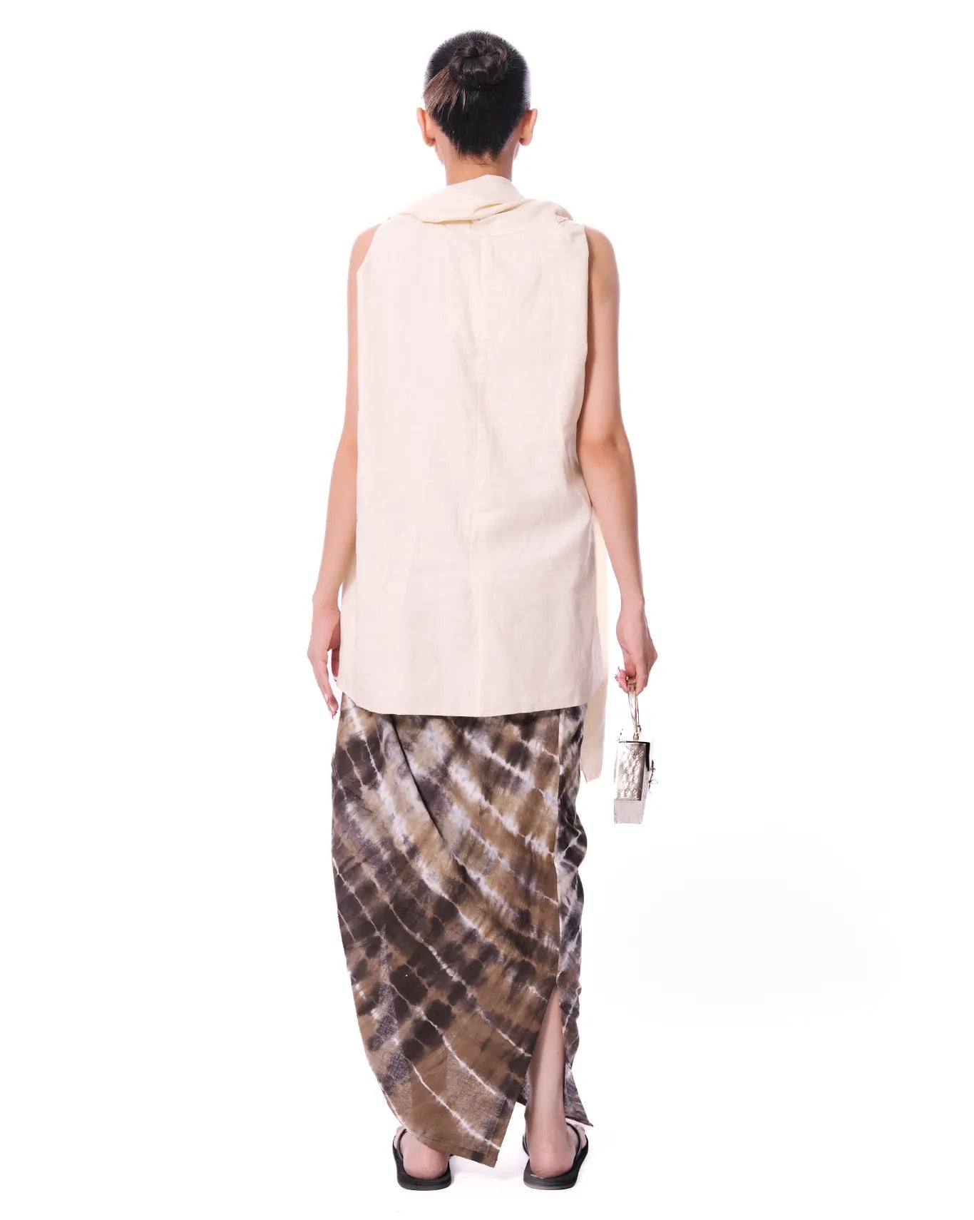 Baro Studio Brown Brown Sarong Side Skirt - CULT - haider