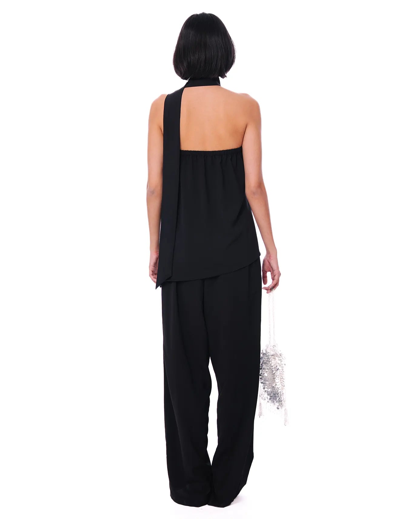 Curated Official Black Black Strapless Asymmetric Scarf Set - CULT - haider