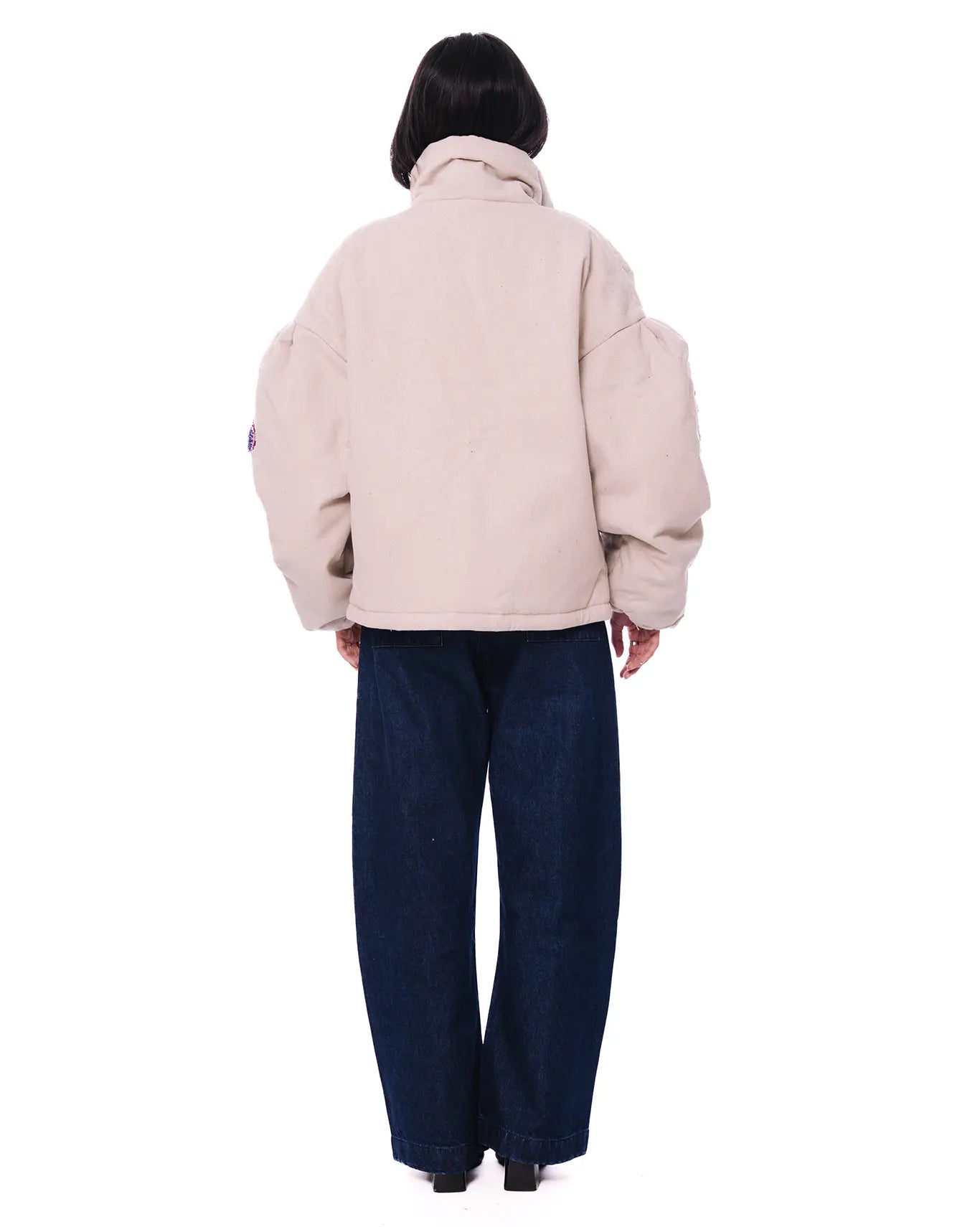 Dreams of Arthur White White Poofy Embroidered Puffer - CULT - haider