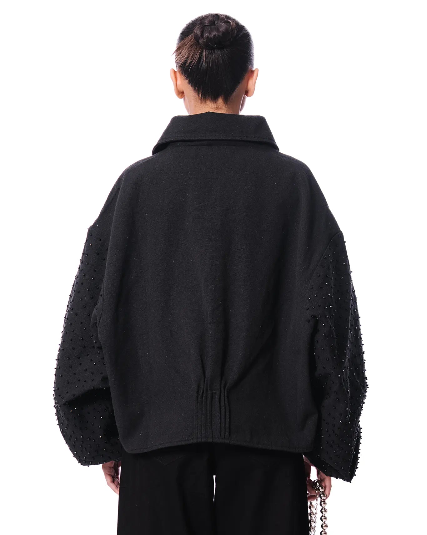 Dreams of Arthur Black Black Crystal Collared Jacket - CULT - haider