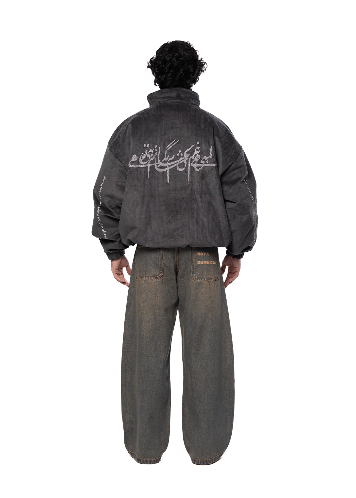 Naqees Grey Grey Shaam Corduroy Jacket - CULT - haider