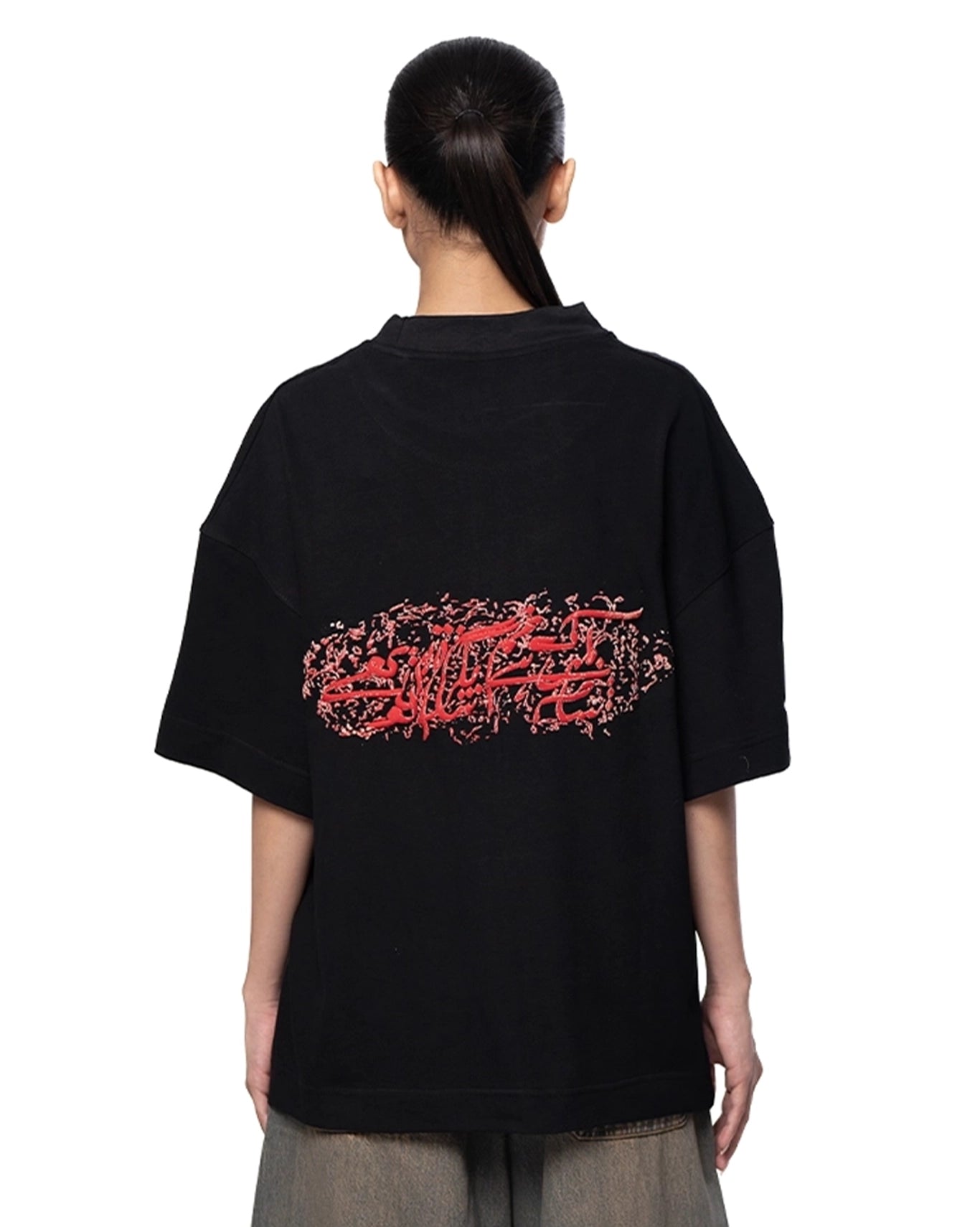 Naqees Black Tee with Red Logo Cult Karachi Pakistan