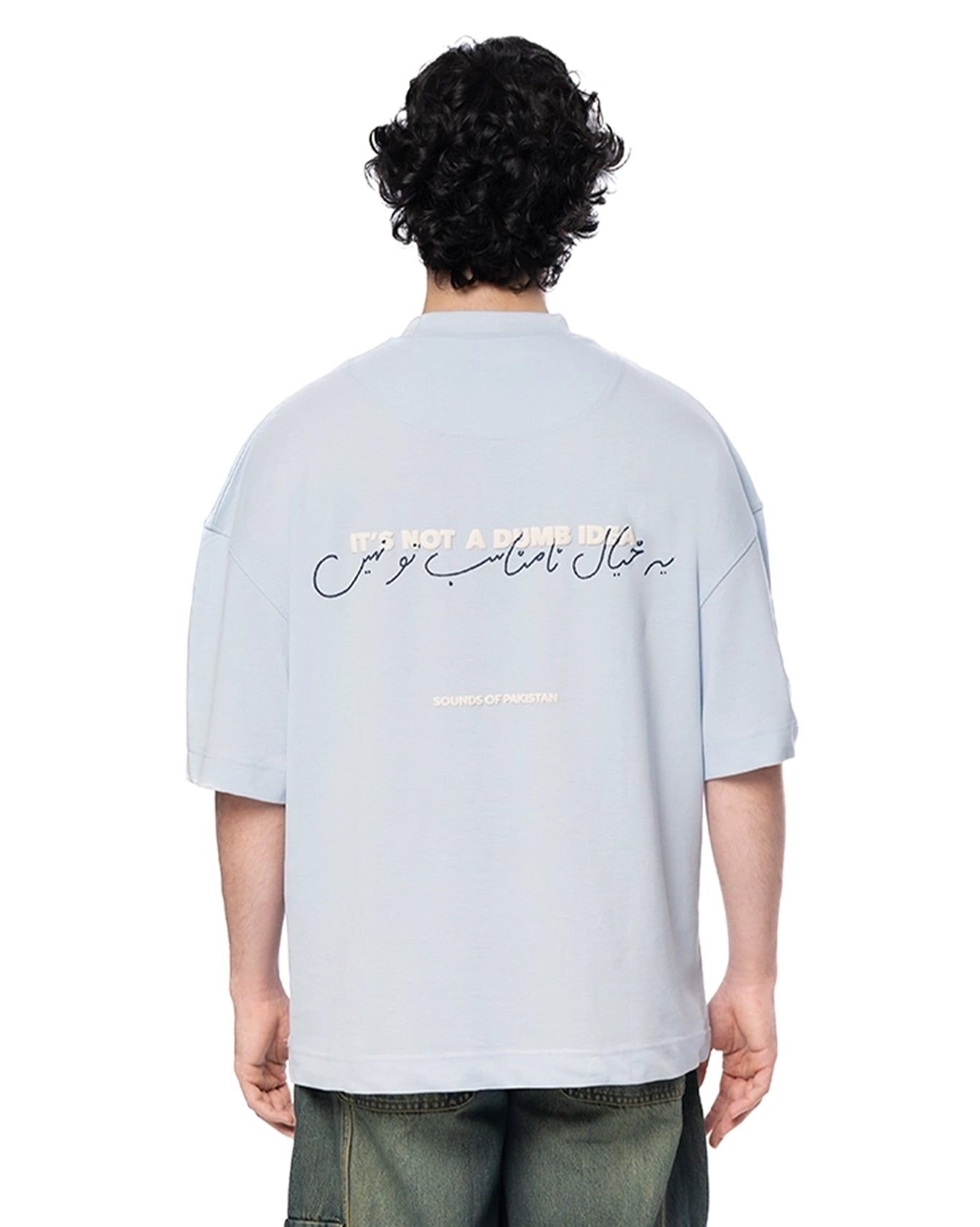 Naqees Sky Half Sleeve Blue Logo Tee Cult Karachi Pakistan