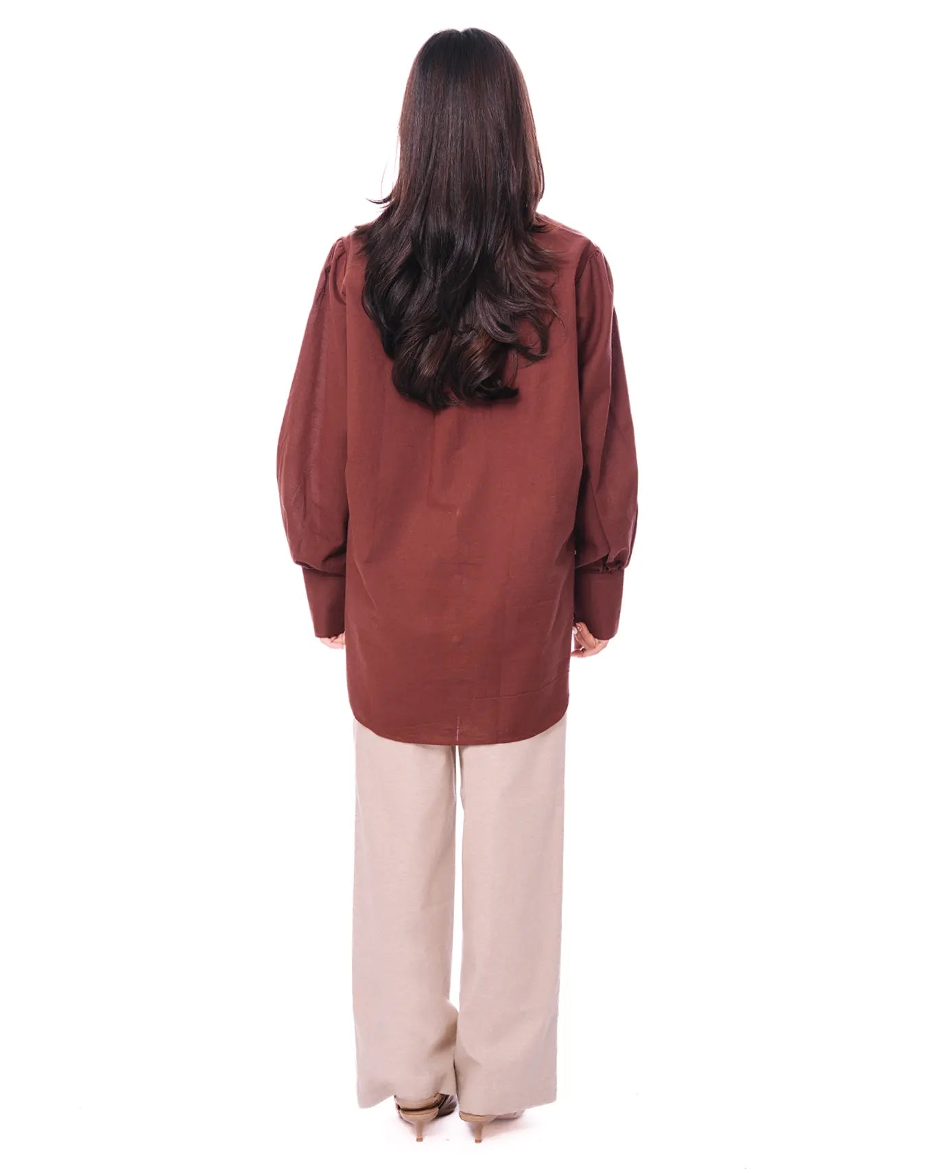 Inclusivitee Brown Brown Cross Button Shirt - CULT