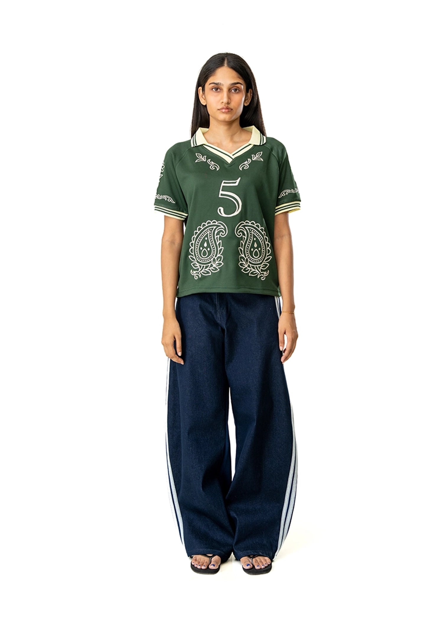 Motherland Green Embroidery Soccer Jersey #5 Cult Karachi Pakistan