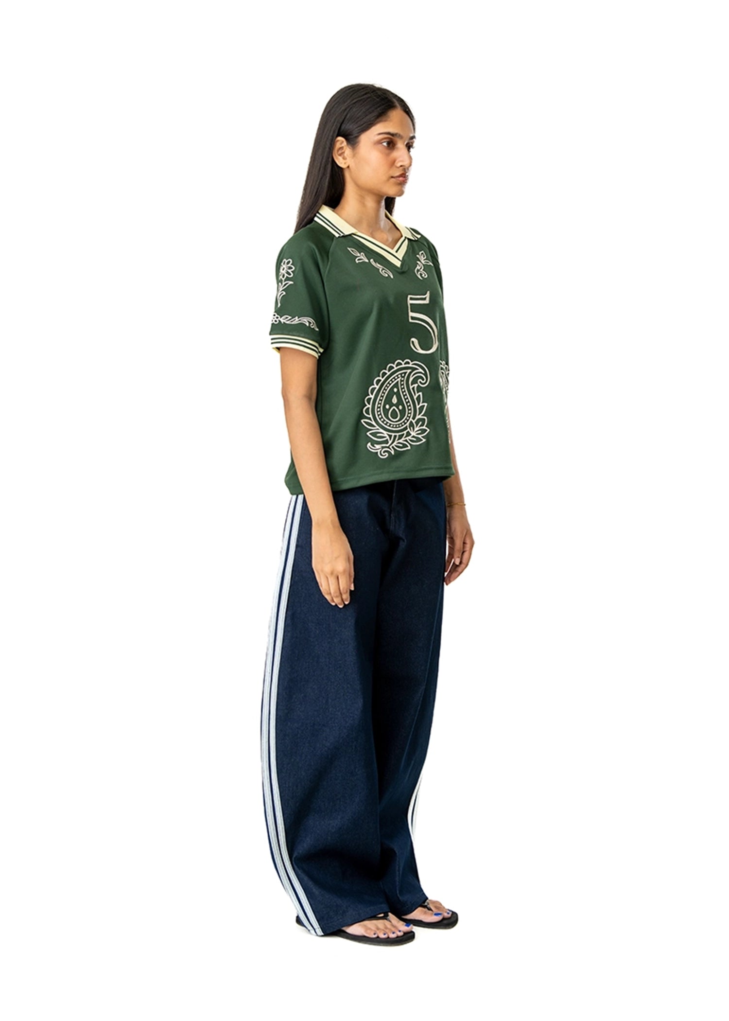 Motherland Green Embroidery Soccer Jersey #5 Cult Karachi Pakistan