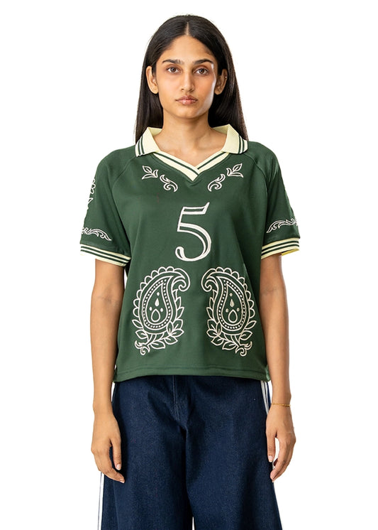 Motherland Green Embroidery Soccer Jersey #5 Cult Karachi Pakistan