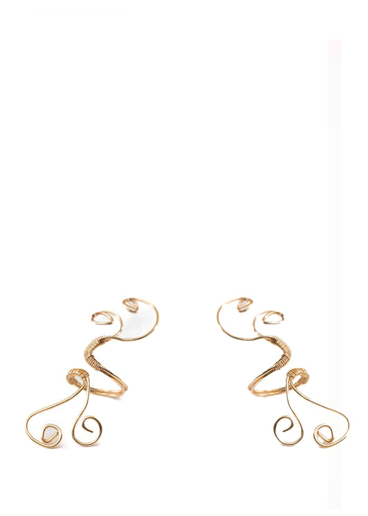 Jahanzra Jewels Gold Abstract Statement Earrings Cult Karachi Pakistan