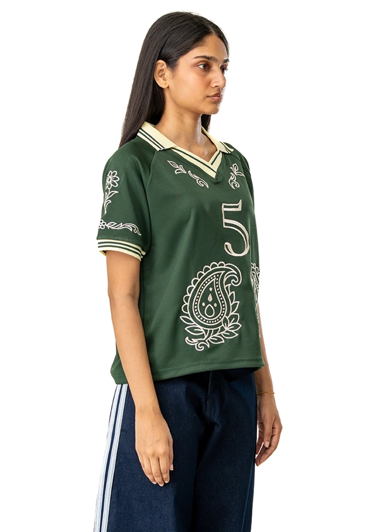 Motherland Green Green Embroidery Soccer Jersey #5 - CULT - haider