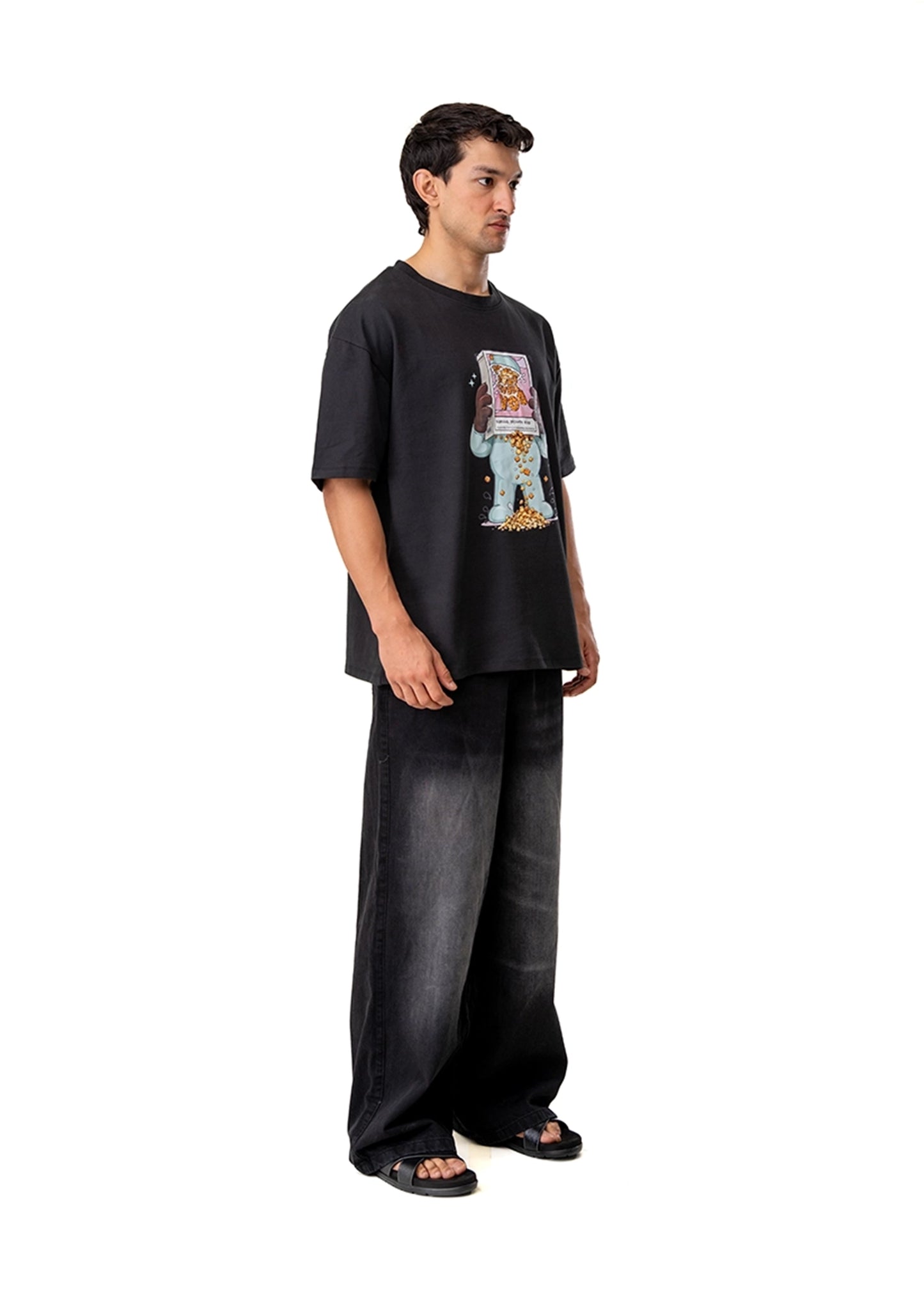 Dreams of Arthur Black Black DOA Treats Oversized Tee - CULT - haider