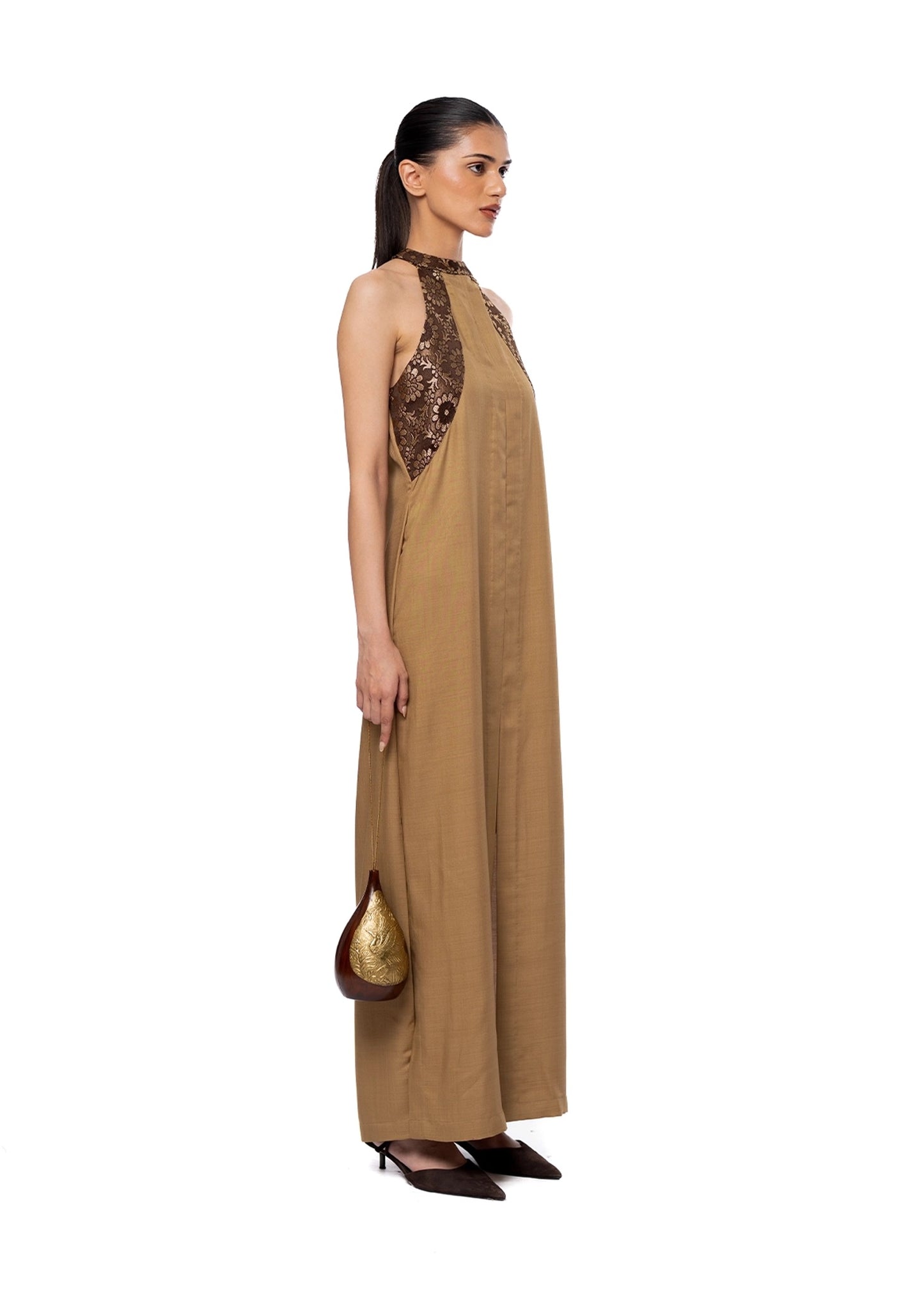 Collected XX Beige Beige Summer Halter Dress - CULT - haider