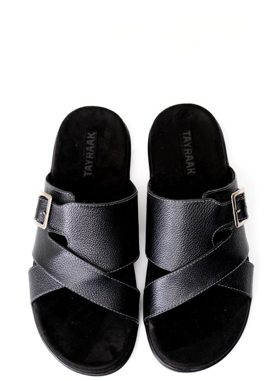 Tayraak Delon Black Sandals Cult Karachi Pakistan