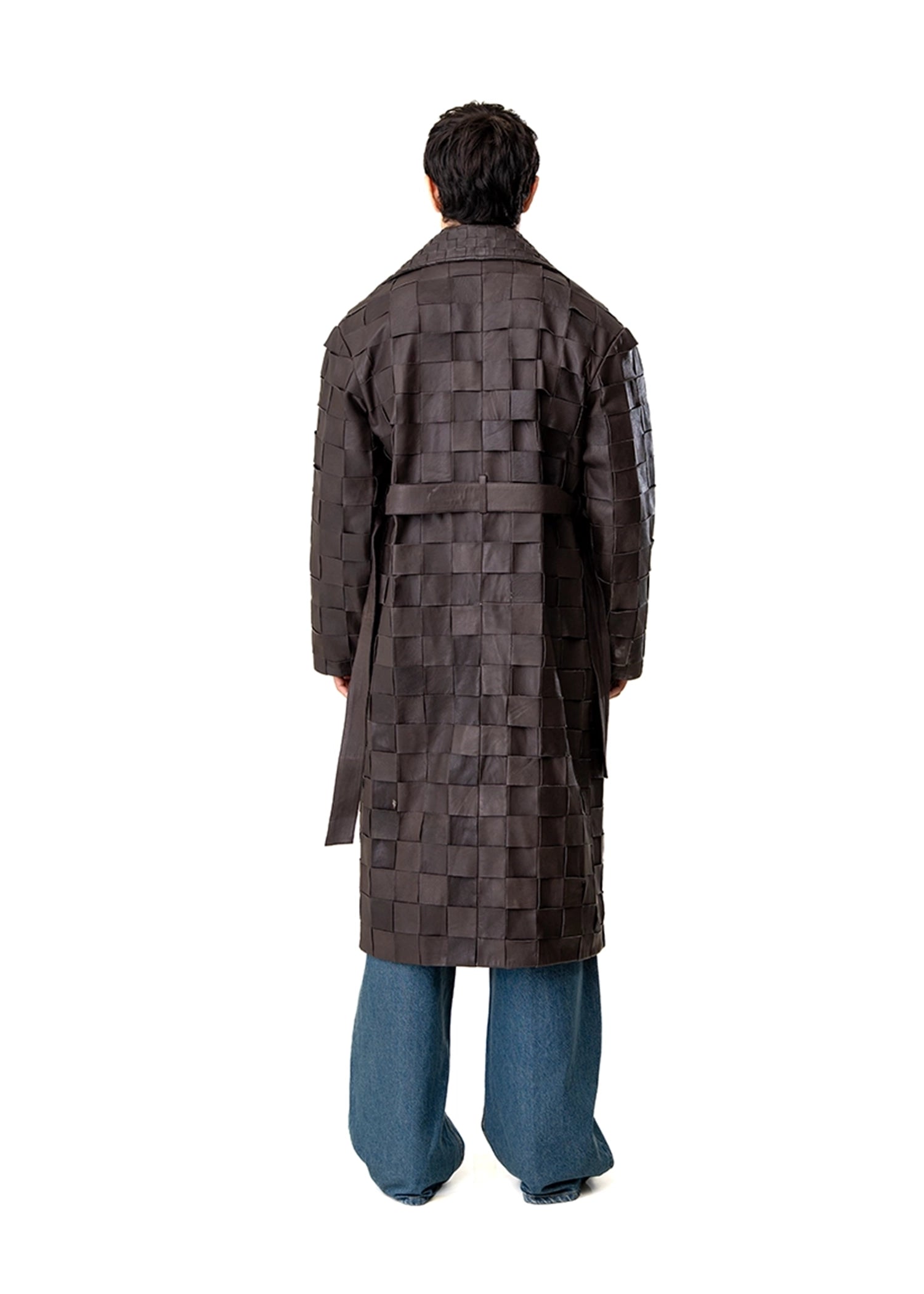 Dreams of Arthur Brown Braided Leather Oversized Coat Cult Karachi Pakistan