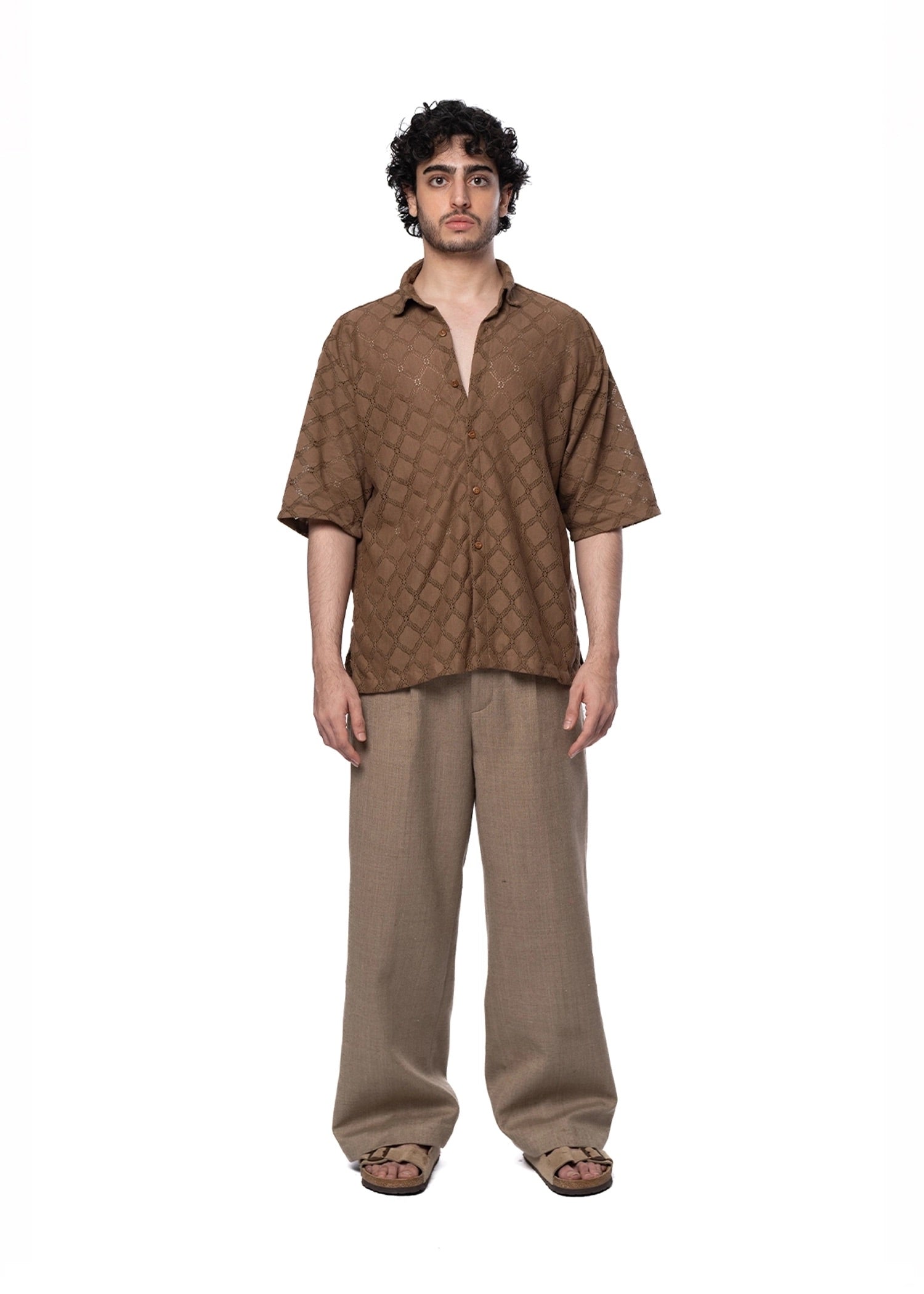 Collected XX Brown Jali Shirt Cult Karachi Pakistan