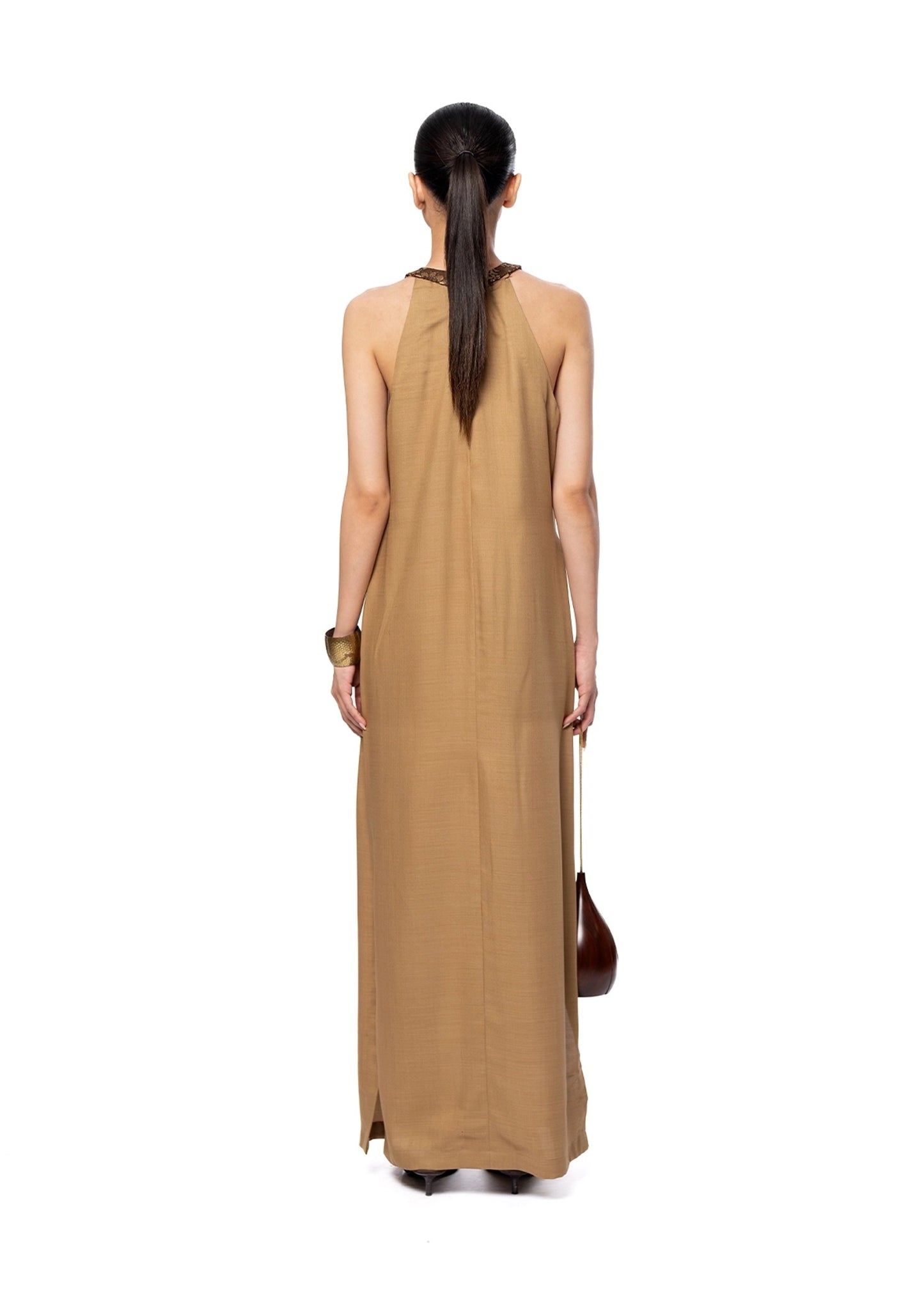 Collected XX Beige Beige Summer Halter Dress - CULT - haider