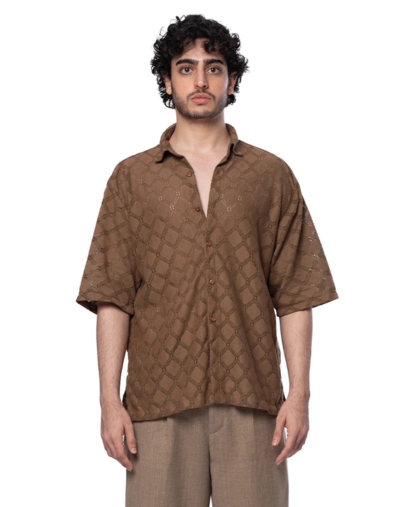 Collected XX Brown Jali Shirt Cult Karachi Pakistan