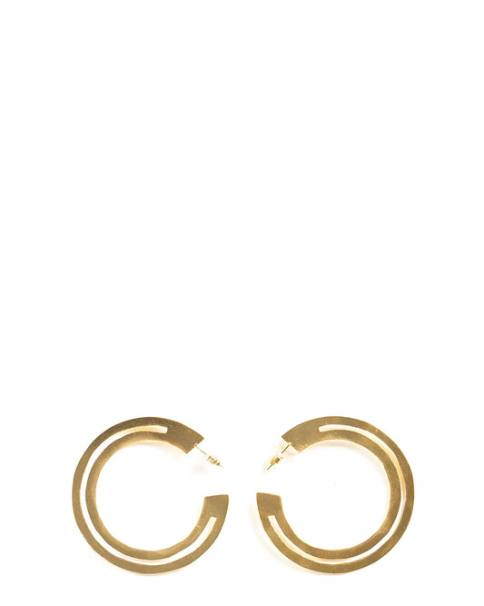 Amna Shariff Cutout Gold plated Slit Hoops cult