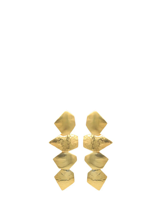 Amna Shariff Gold Plated Irregular Beaten Earrings cult