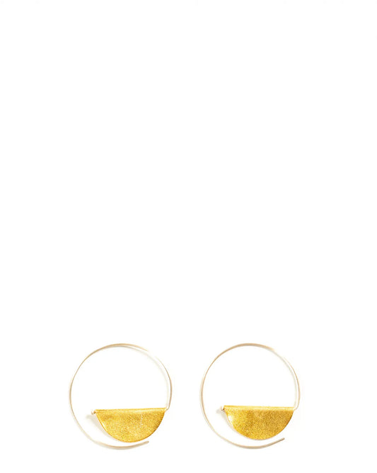 Amna Shariff Gold Small Folded Circle Hoops cult