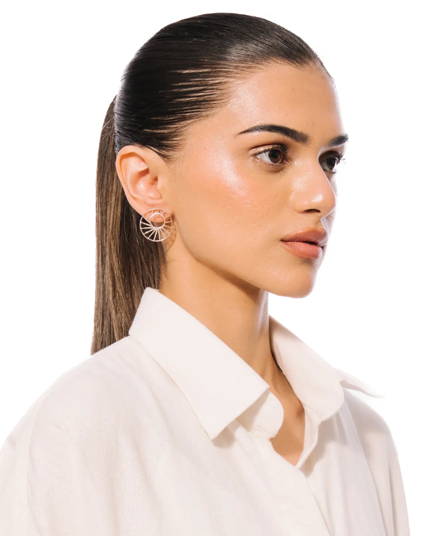 Amna Shariff Silver Radial Posts Earrings cult