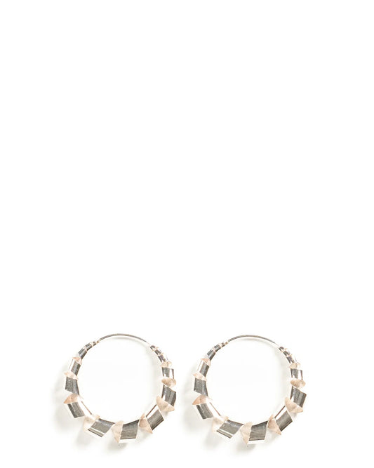 Amna Shariff Silver Twisted Hoops Earrings cult