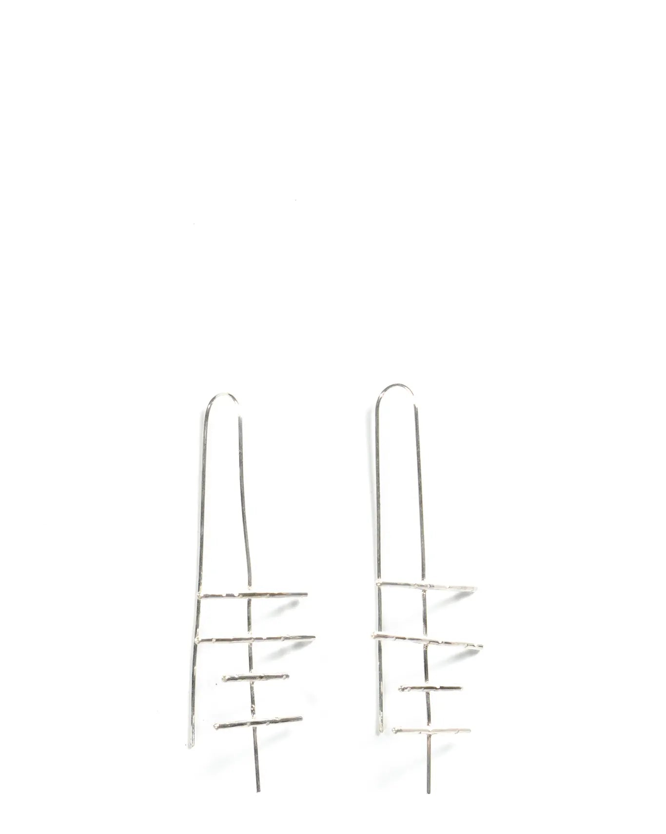 Amna Shariff Silver Wire Ladder Earrings cult