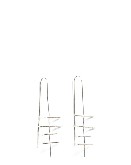 Amna Shariff Silver Wire Ladder Earrings cult