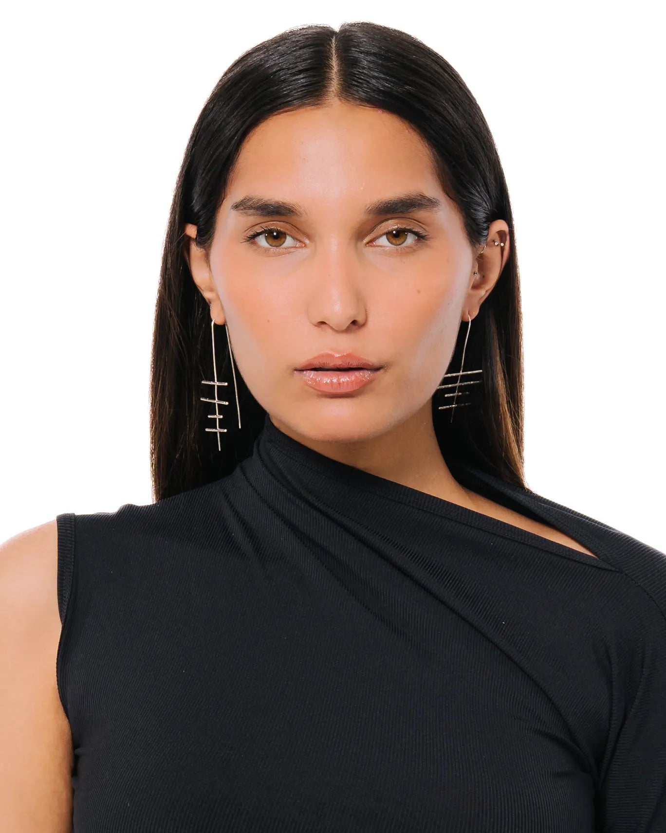Amna Shariff Silver Wire Ladder Earrings cult