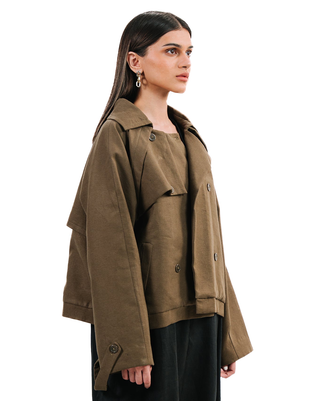 Baro Studio Brown Trench Trucker Jacket cult store